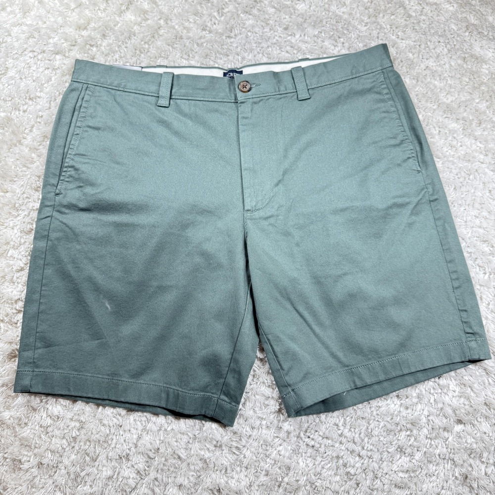 J Crew Shorts Mens 36 Green 9 Inch Inseam Stretch Chino Casual Preppy Frat Boy